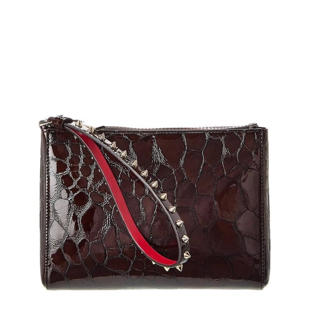 Christian Louboutin Dark Brown Croc-Embossed Mini Bag